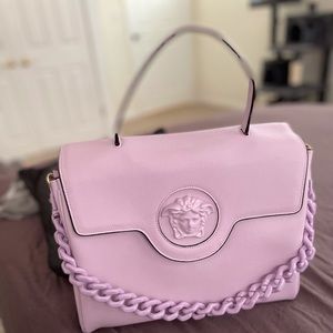 Large Versace La Medusa lavender satchel